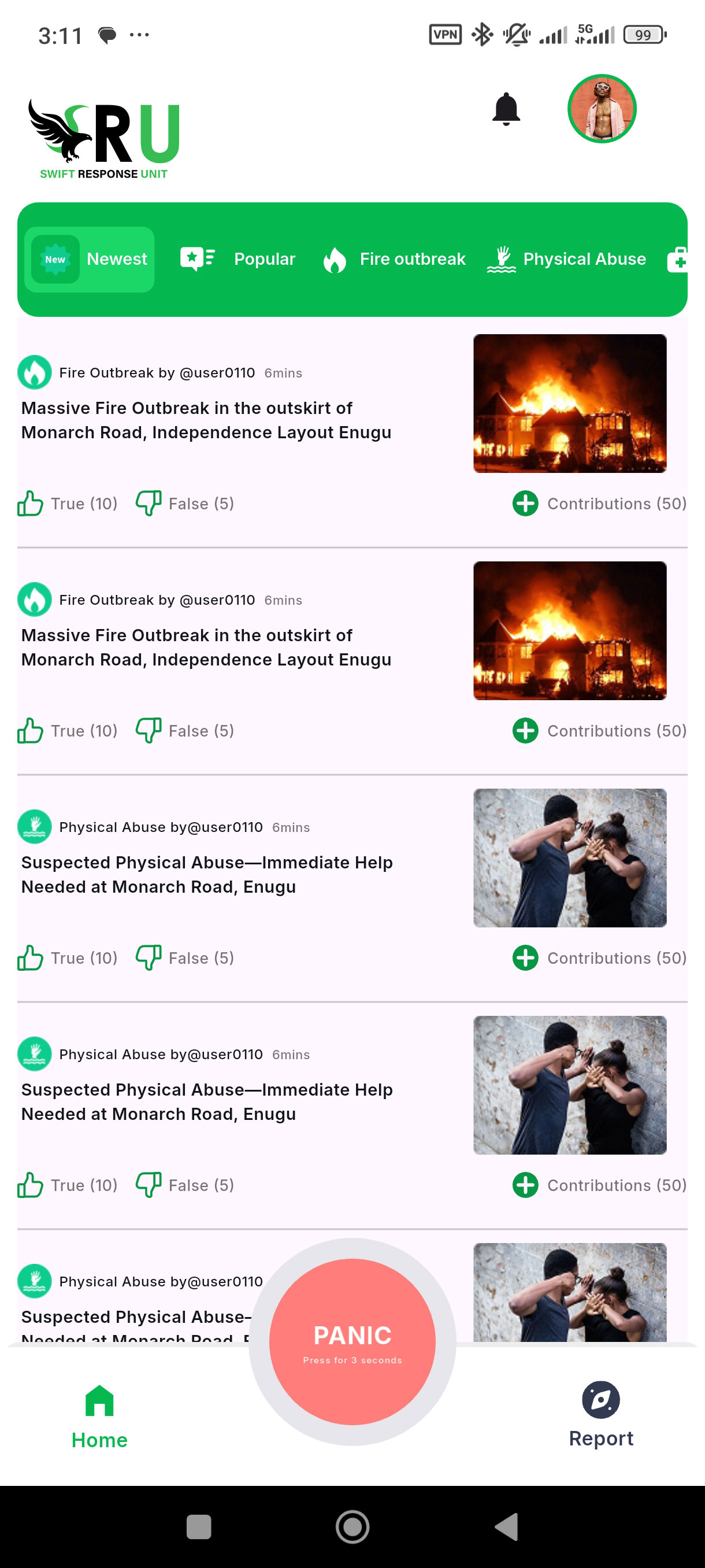 Swift Response — App screen 2