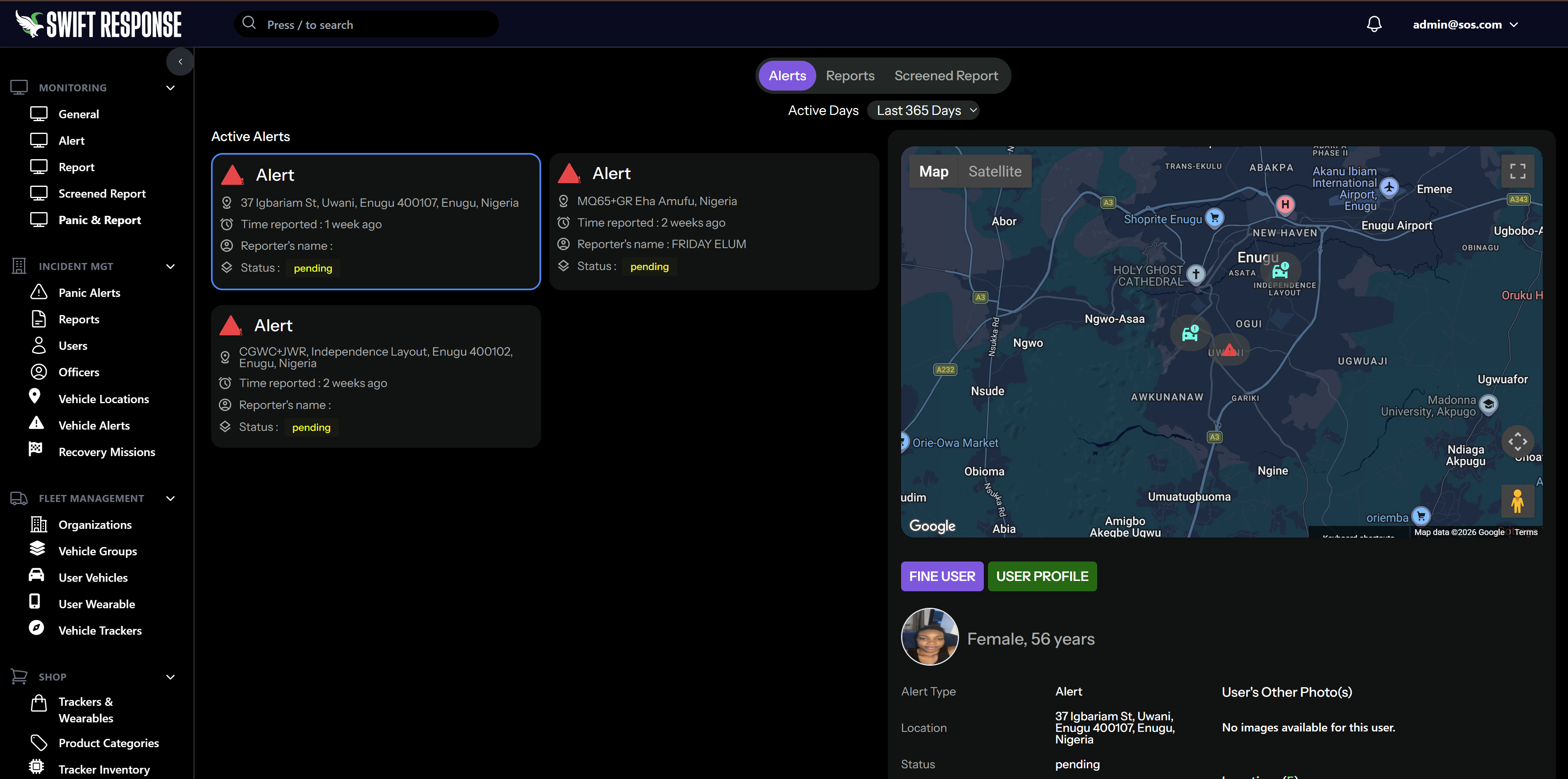 Swift Response — Screen 2